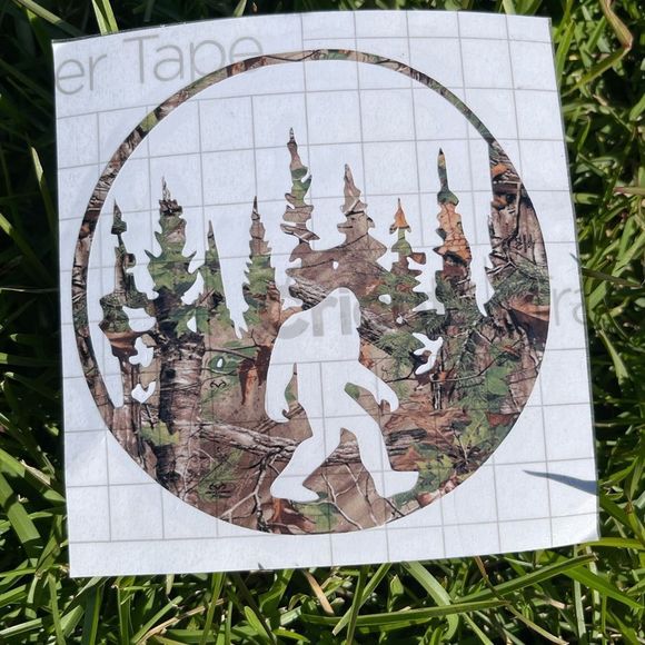 Big Foot Camouflage Circle Woods Decal - Picture 3 of 11